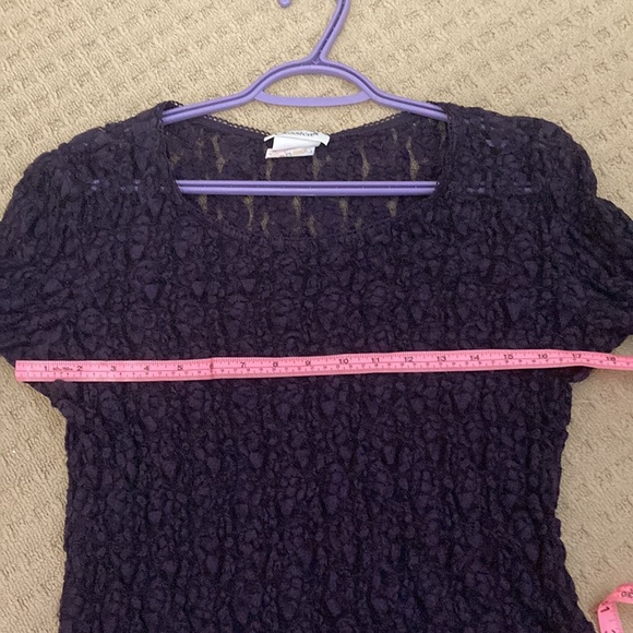 Whimsygoth vintage dark purple bell sleeve lace top - Picture 5 of 8
